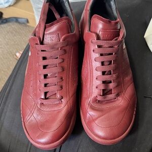 Bally Men's Burgundy Leather Sneakers